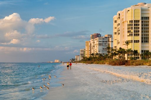 Florida,Gulf,Coast,Beach,At,Naples,In,Late,Afternoon